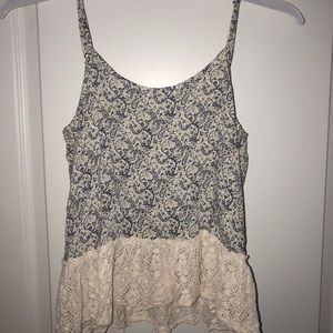 Low Back, Lace on Bottom Tank Top